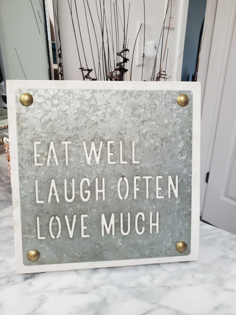 Eat Well Laugh Often Love Much Sign thumbnail