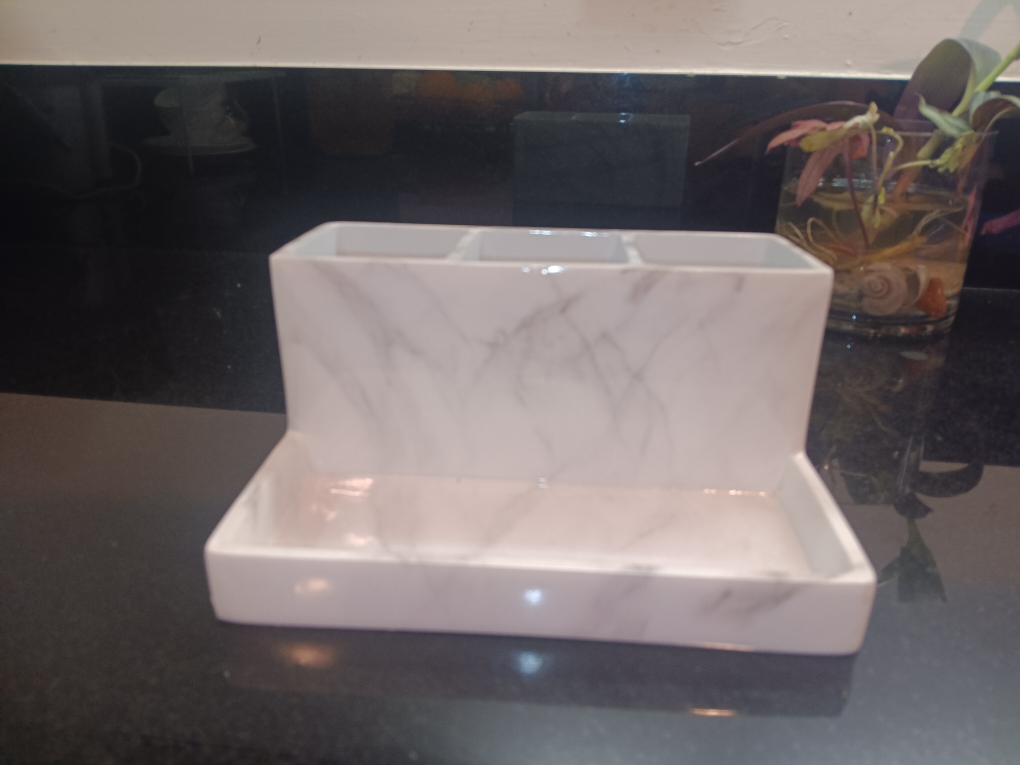 Caro Marble-look 3-Compartment Organizer