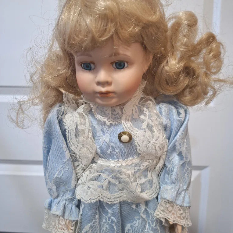 Porcelain Doll in Blue Lace Dress image indicator(2)