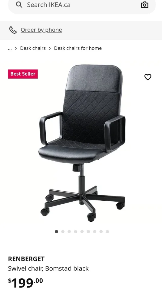 IKEA Renberget Black Office Chair image indicator(7)