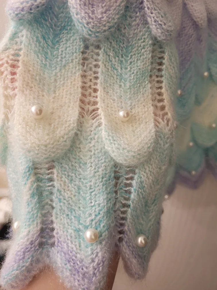 Pastel Feather Knit Cardigan image indicator(4)