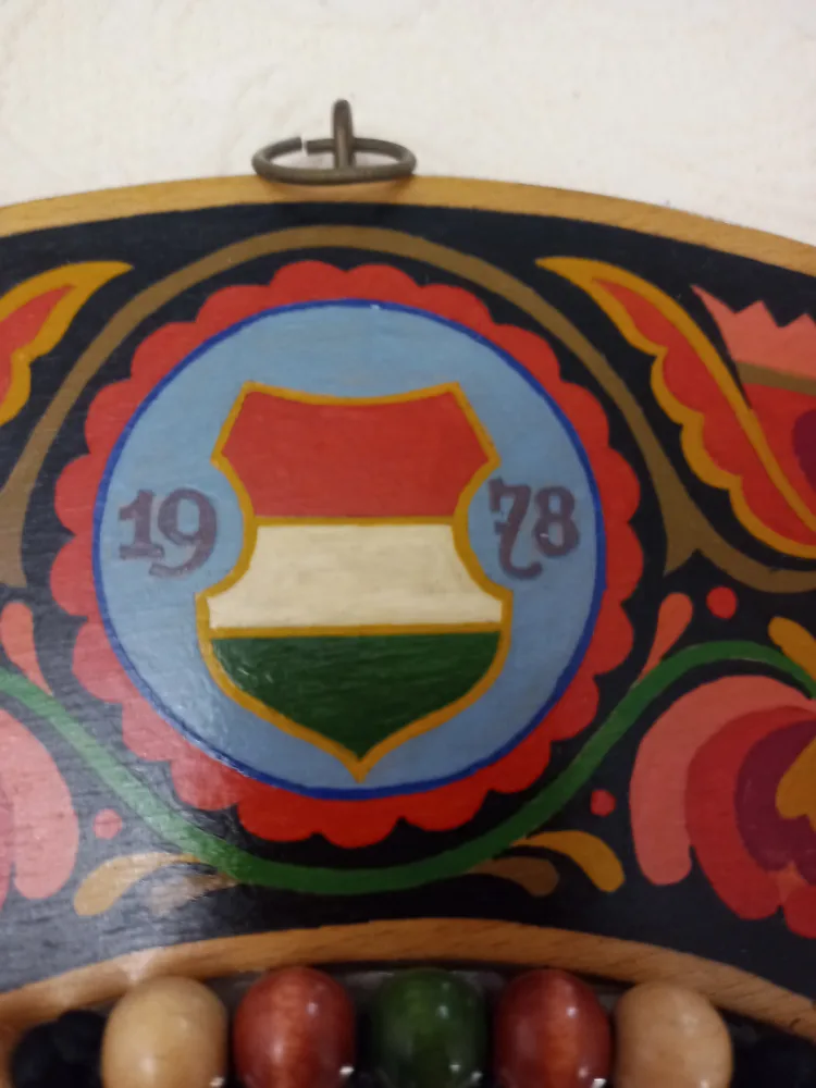 Vintage Hungarian 1978 Hand Painted Mirror image indicator(2)