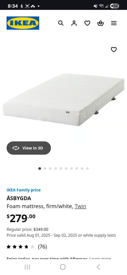 IKEA ÅSBYGDA Twin Foam Mattress - Firm/White - photo 2