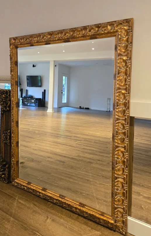 Vintage Large Ornate Gold Mirror thumbnail