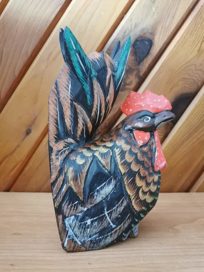 Vintage Wooden Handpainted  Rooster thumbnail