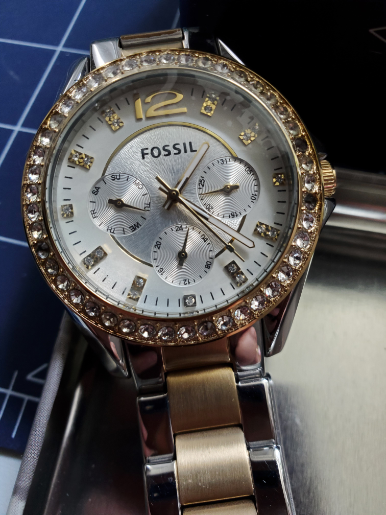 Fossil Women's Two-Tone Crystal Watch