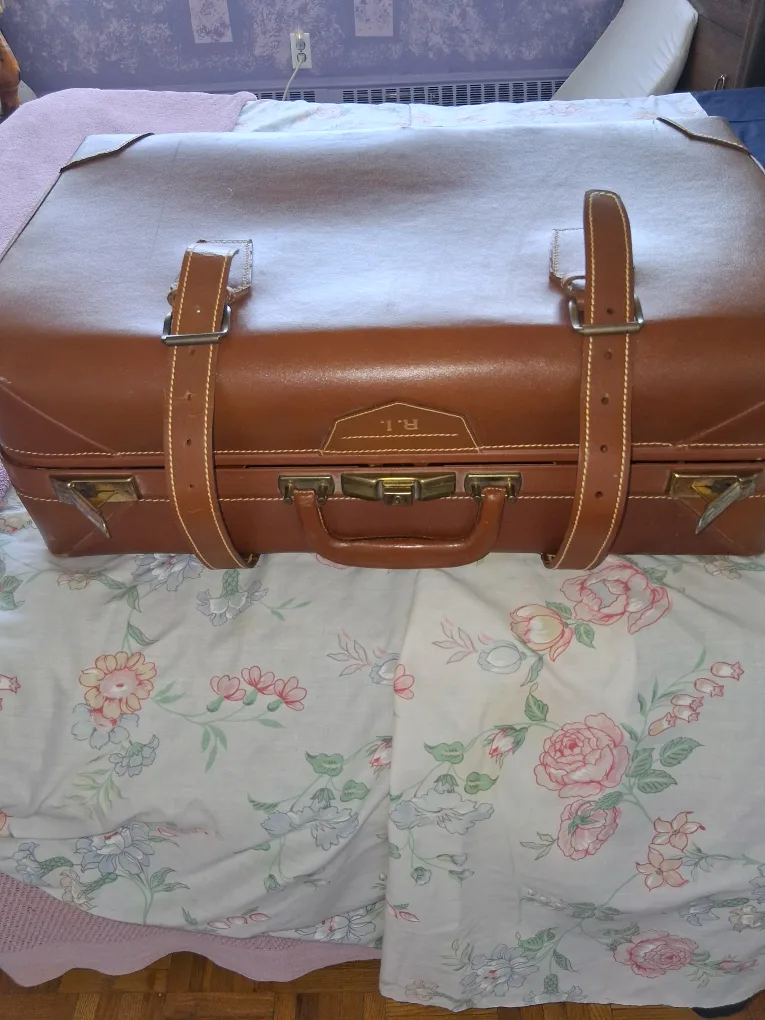 Vintage Leather Suitcase - Genuine Cowhide image indicator(2)
