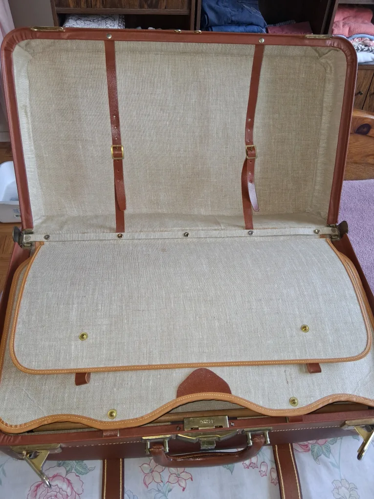 Vintage Leather Suitcase - Genuine Cowhide image indicator(4)