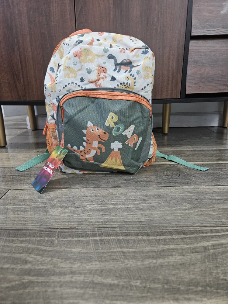 Dinosaur Print 15 Inch Backpack - Kids thumbnail