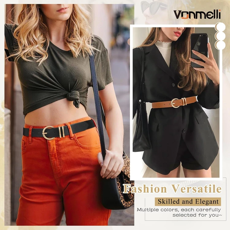 Vemrelli Leather Belt - Black & Brown, Size S - photo 5