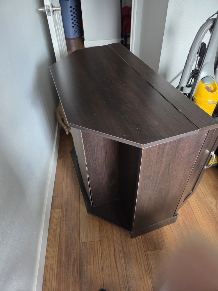 Dark Brown Corner TV Stand Cabinet - photo 2