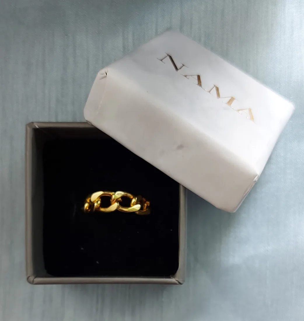 🆕NAMA 18k Gold Plated Chain Ring image indicator(2)