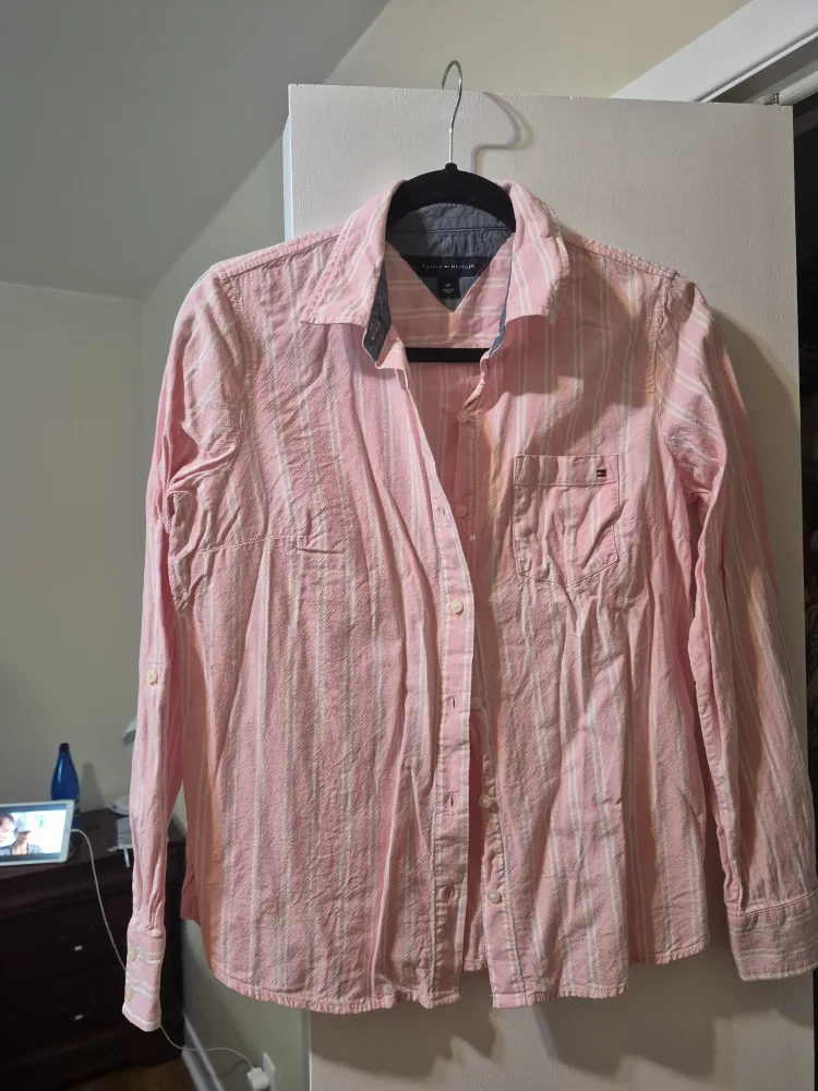 Tommy Hilfiger Pink Striped Button-Up - Size S thumbnail
