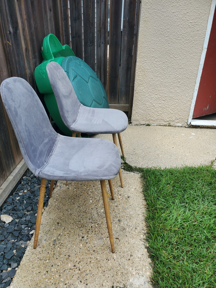 Grey Velvet Dining Chairs - Set of 2 - photo 3