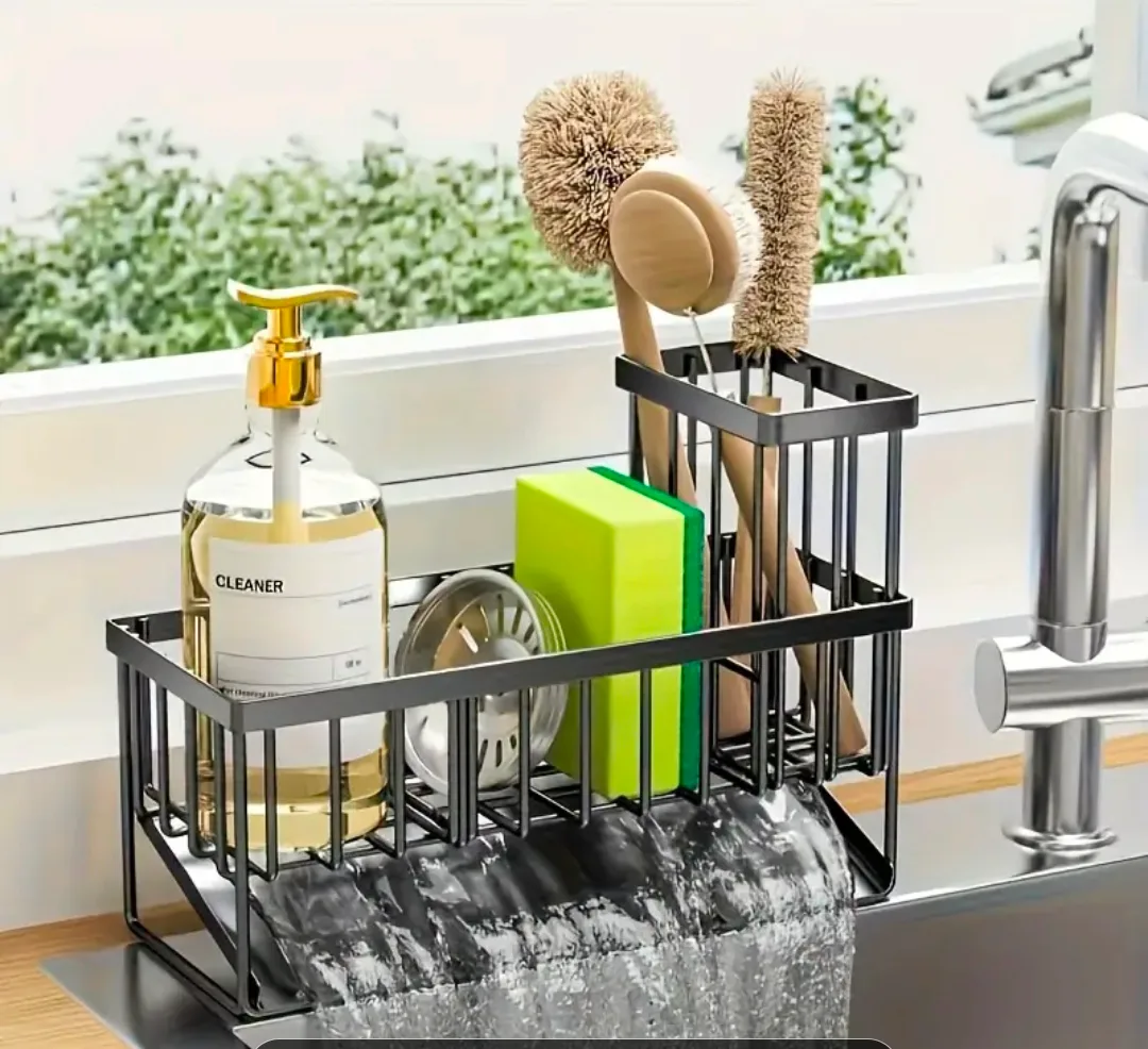 Black Metal Sink Caddy Organizer image indicator(3)