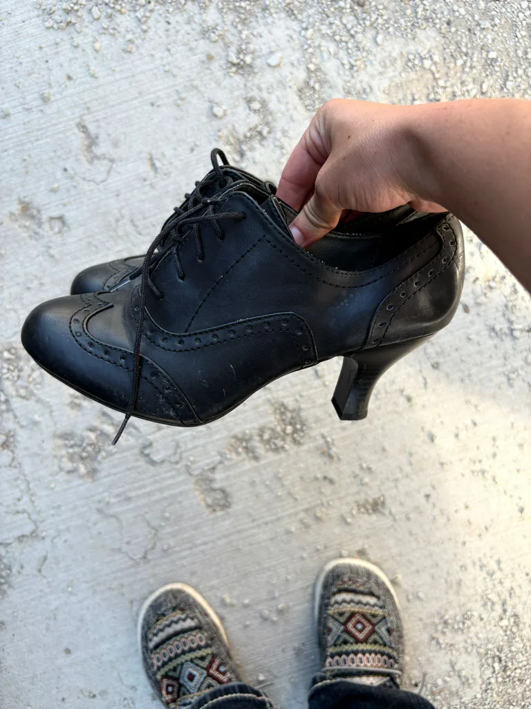 Black Heeled Oxford Shoes thumbnail