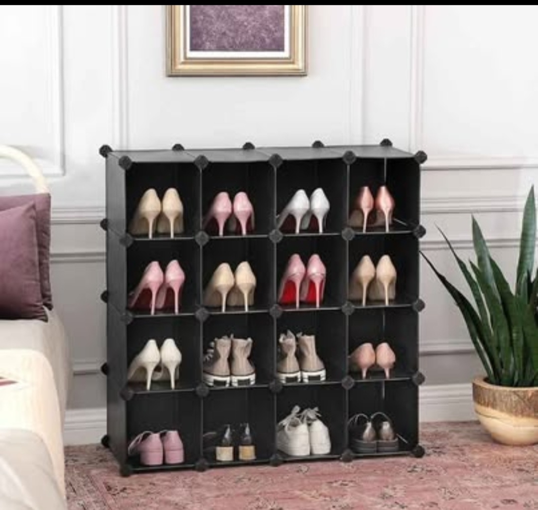 DIY Black Modular Shoe Rack