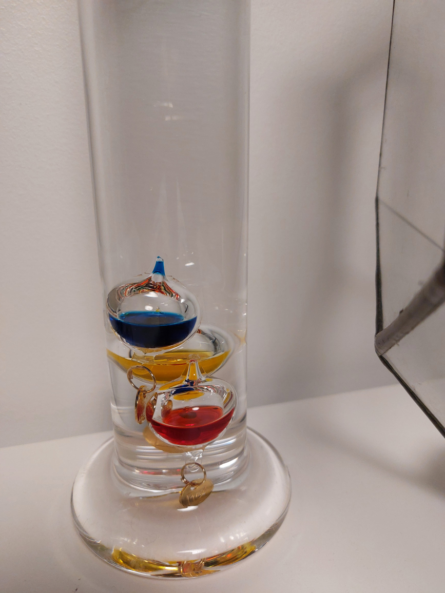 🧡 17" tall colorful aesthetic Galileo thermometer - photo 3