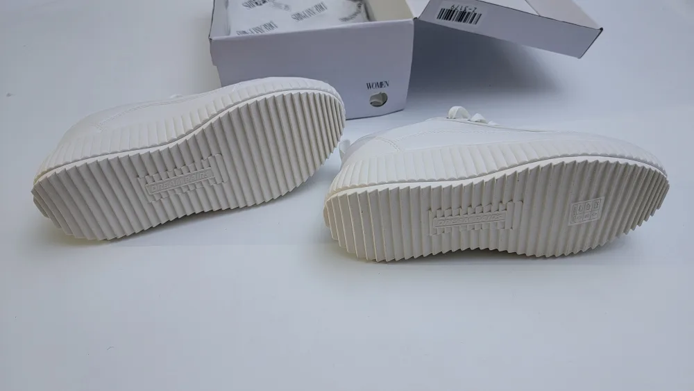 Dream Pairs Women’s Platform Sneakers, White/PU, Size 7, Lace-Up image indicator(7)