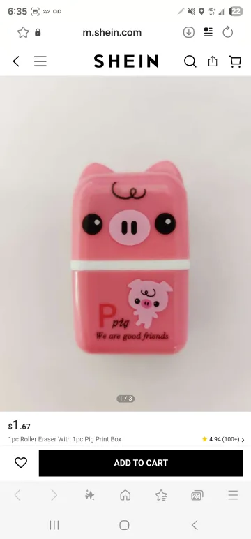 🧡Pig Roller Eraser thumbnail