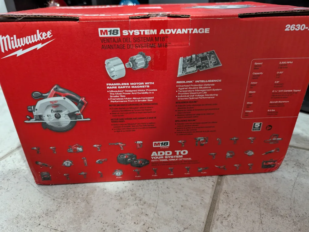 Milwaukee M18 6-1/2" Cordless Circular Saw 2630-20 image indicator(2)