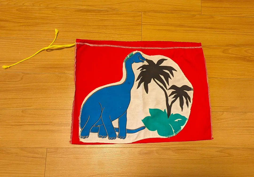 Red Dinosaur Drawstring Bag thumbnail
