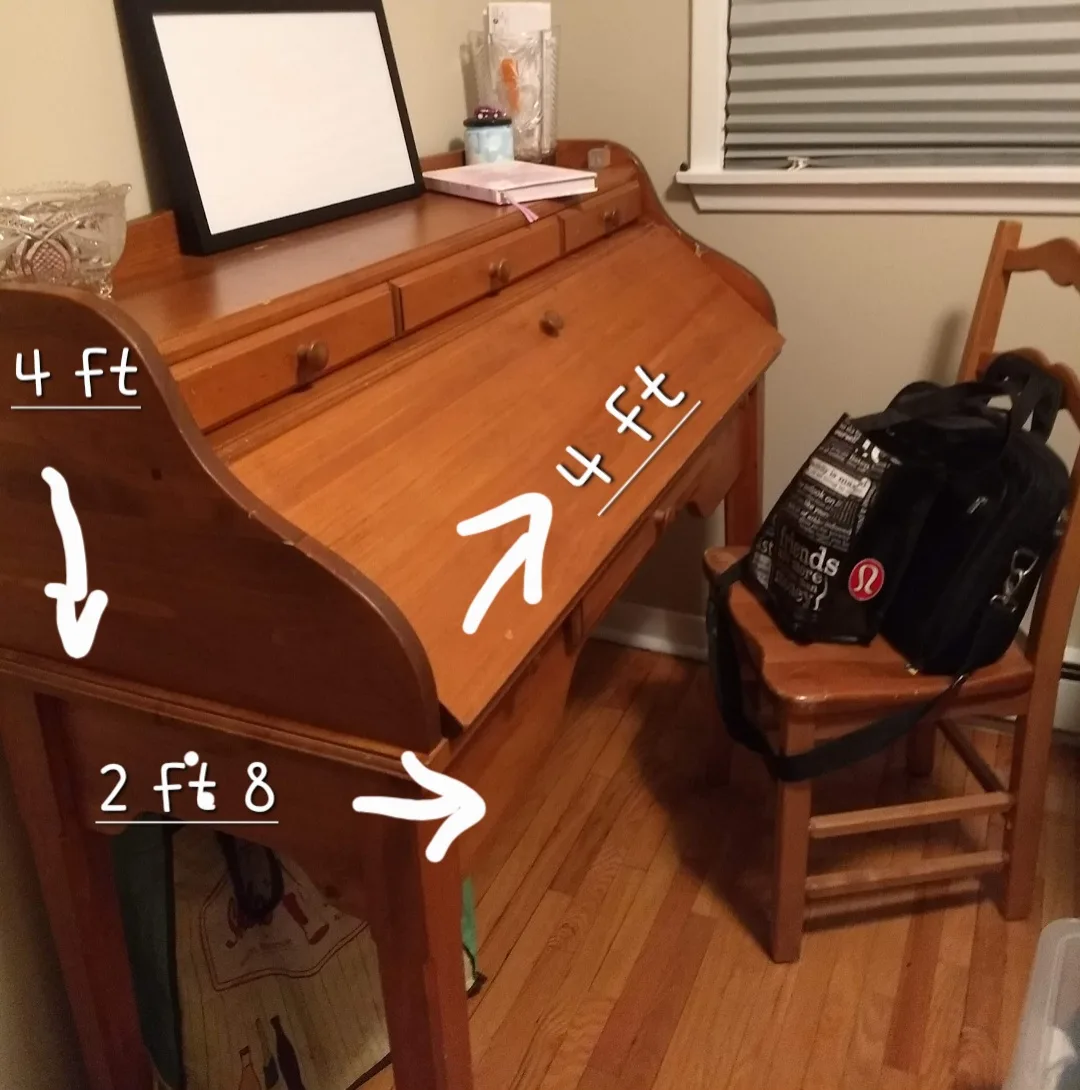 Antique Wooden Secretary Desk & Chair Set image indicator(2)