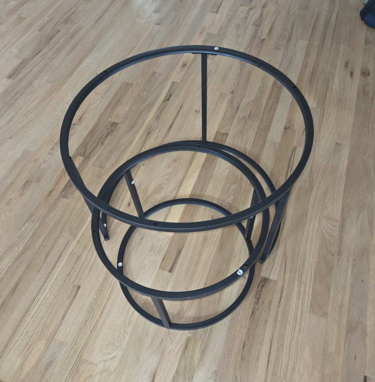 HOJINLINERO Industrial Round Coffee Table Set - photo 2