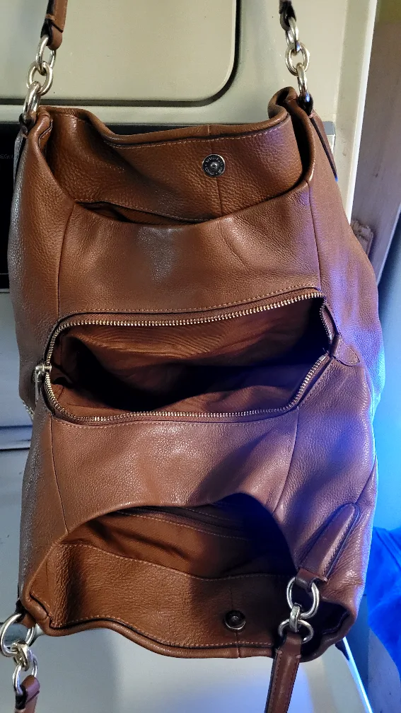 Coach Brown Leather Shoulder Bag image indicator(2)