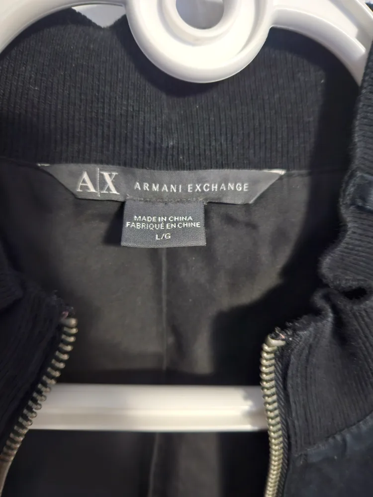 Armani Exchange Black Bomber Jacket - Size L image indicator(3)