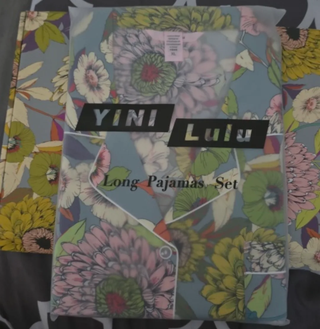 Yini Lulu Long Pajamas Set, Floral, Size XL - New thumbnail
