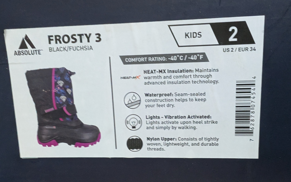 Winter Boots Absolute Canada Size 3 Kids - Brand New