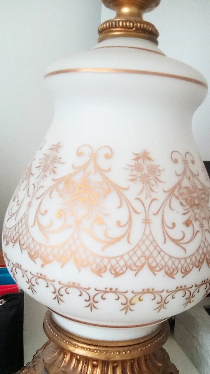 Vintage Gold & White Accent Lamp image indicator(2)