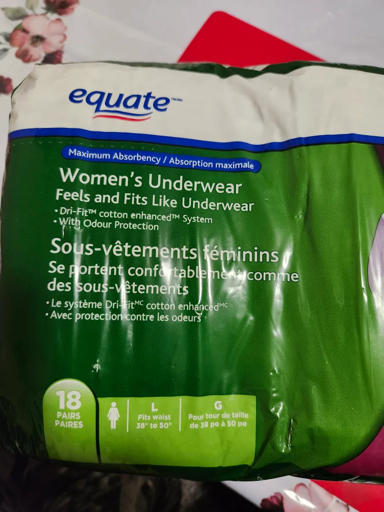 Equate Women's Underwear, Size L (38-50") image indicator(2)