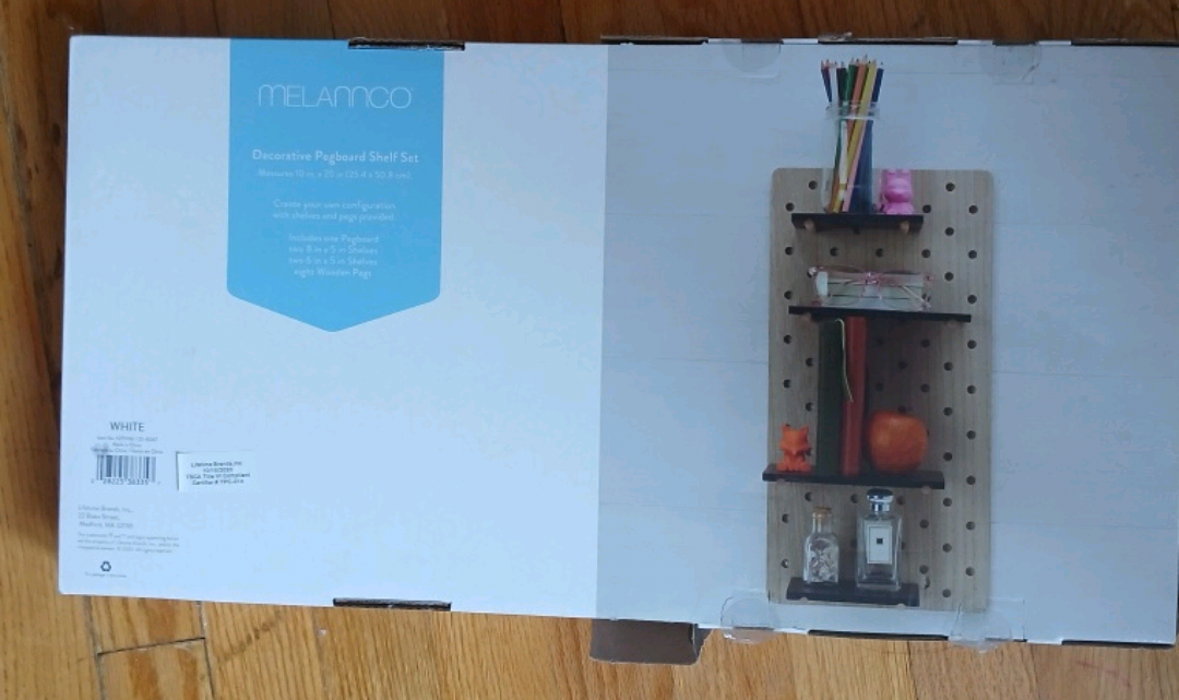 Melannco Decorative Pegboard Shelf Set - White - photo 3
