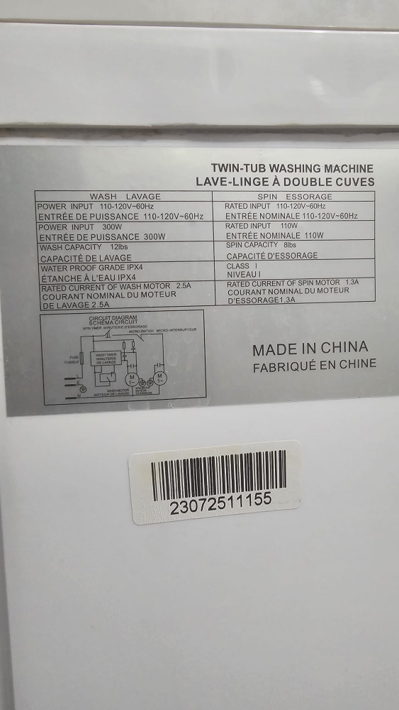 Twin-Tub Washing Machine - 28lbs Capacity