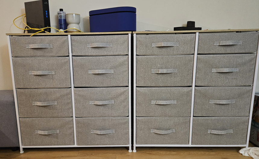 2x Sturdy dressers with 8 drawers each