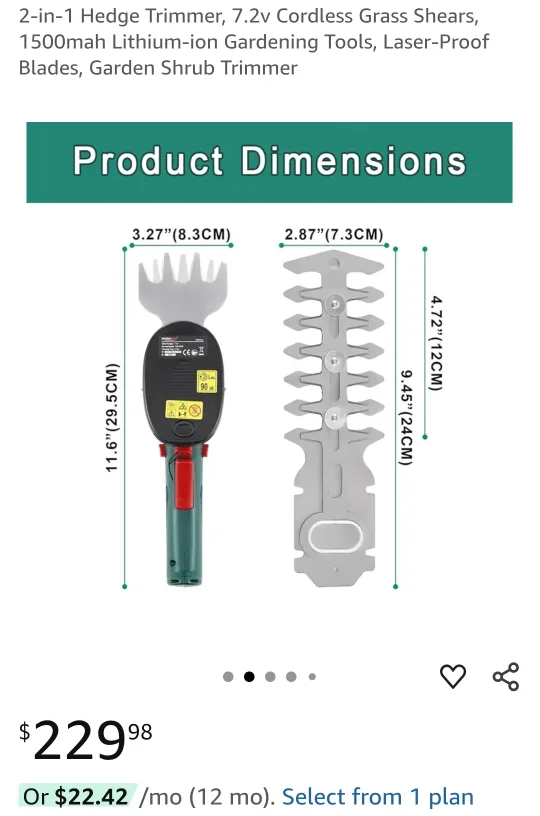 2-in-1 Cordless Grass Shear & Hedge Trimmer image indicator(4)
