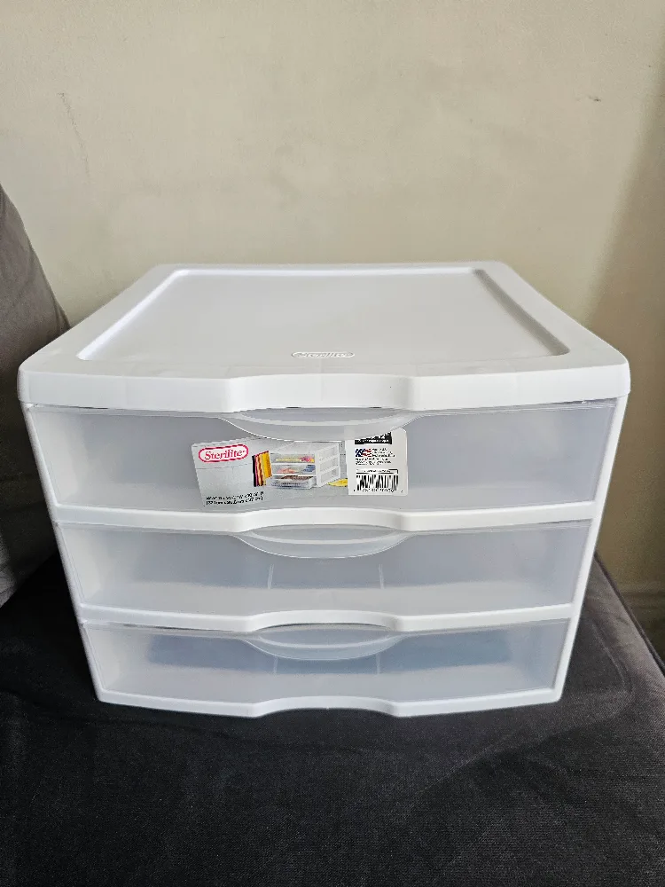 Sterilite 3-Drawer Wide Storage Unit, White FAST PICK-UP image indicator(2)