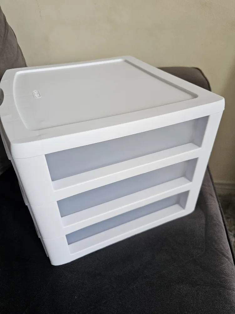 Sterilite 3-Drawer Wide Storage Unit, White FAST PICK-UP image indicator(4)