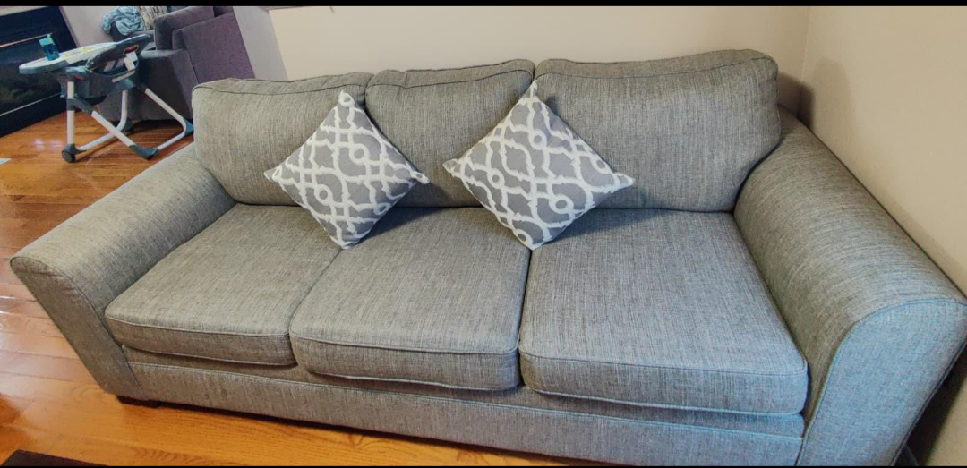 Grey Three-Seater Sofa