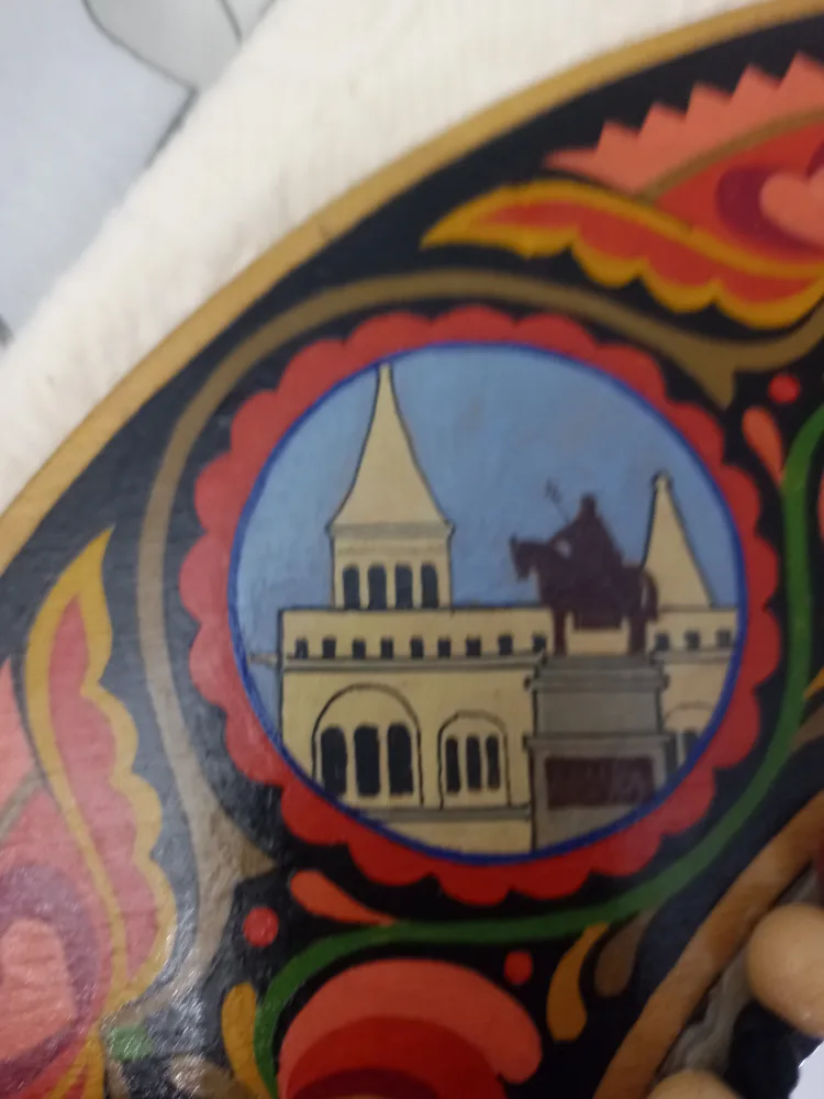 Vintage Hungarian 1978 Hand Painted Mirror image indicator(9)