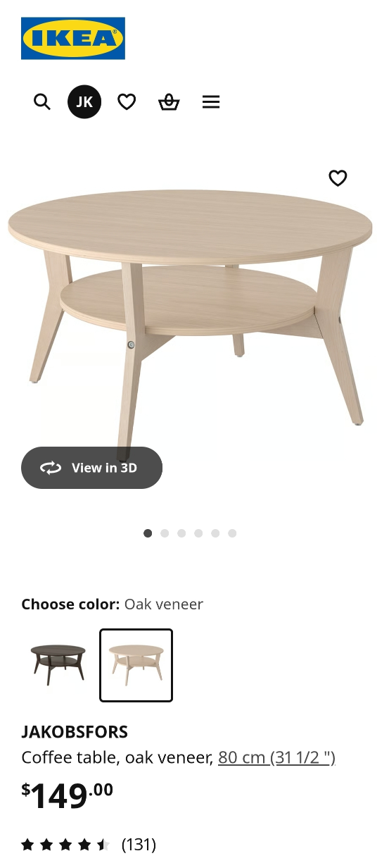 IKEA Jakobsfors Coffee Table - Oak Veneer - photo 4