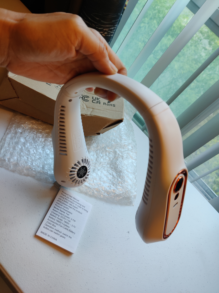 New Portable Neck Fan - White/Rose Gold - photo 4