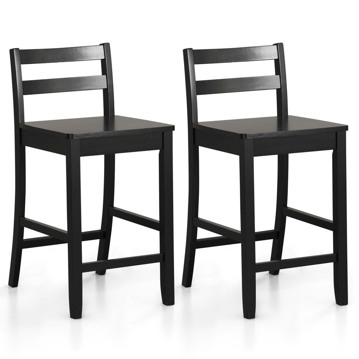 Set of 2 Black Bar Stools