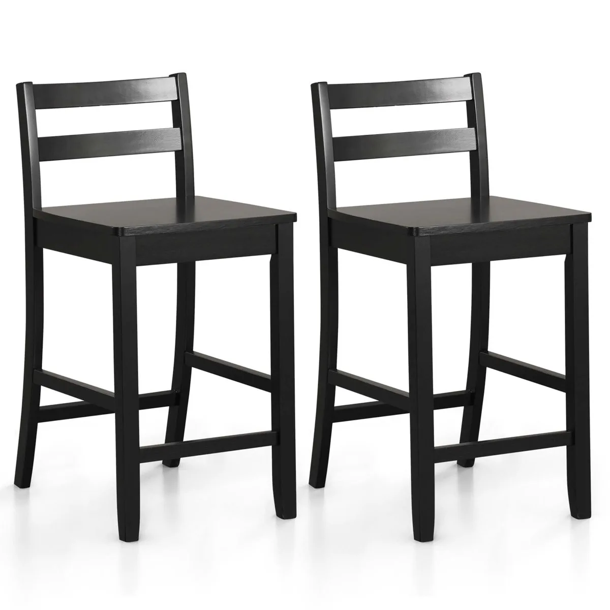 Set of 2 Black Bar Stools thumbnail