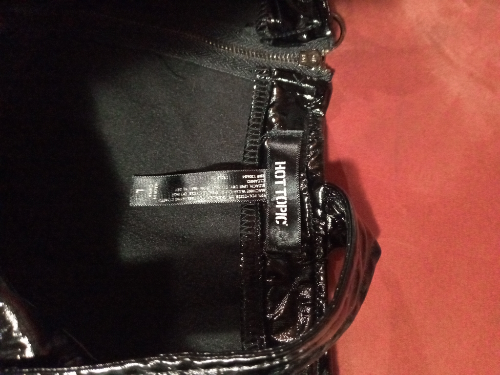 Hot Topic Black Faux Leather Overall dress - Size Large - photo 3