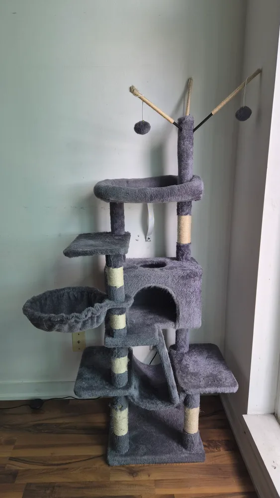 Grey Cat Tree with Scratching Posts image indicator(2)