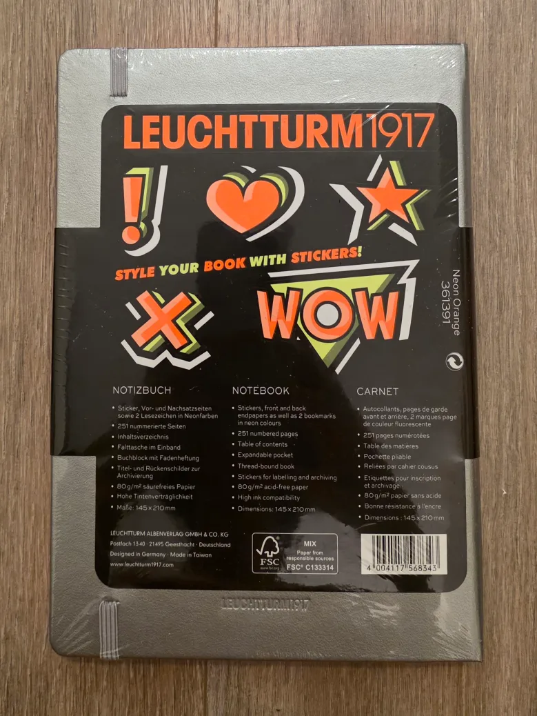 Leuchtturm1917 Orange Neon Dotted Notebook image indicator(2)