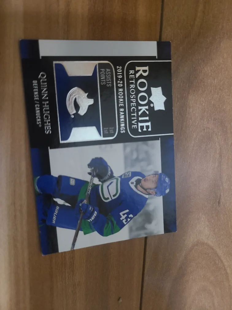 Quinn Hughes Rookie Retrospective Card